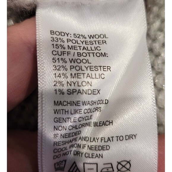 TOMMY BAHAMA Women's Wool Blend Metallic Sweater Size XL Balloon Sleeve Shimmer - Picture 4 of 5